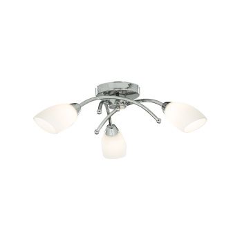Svietidlá Searchlight - Opera 3Lt Flush -Chrome Metal & Opal Glass | KÓD: 8183-3CC