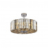 CHAPEAU 5LT CHROME PENDANT WITH AMBER, SMOKE AND CLEAR GLASS CRYSTALS