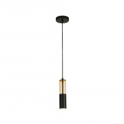 Merrygold 5Lt Bar Pendant - Amber Acrylic & Black Metal