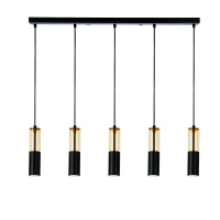 Merrygold 5Lt Bar Pendant - Black Metal & Amber Acrylic - 82121-5BK 82121-5BK