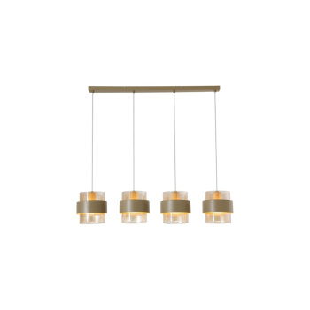 Svietidlá Searchlight - Royal 4Lt Bar Pendant, Sand Metal, Amber Ribbed Glass | KÓD: 82434-4SA