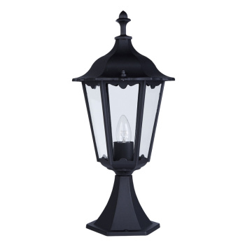 Svietidlá Searchlight - Alex 55cm Outdoor Post  -  Silk Black Metal & Glass , IP44 | KÓD: 82503BK