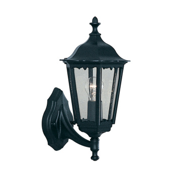 Svietidlá Searchlight - Alex  Outdoor Wall Light - Black Metal & Glass | KÓD: 82530BK