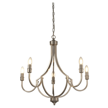 Svietidlá Searchlight - Lodge 5Lt Pendant - Satin Silver Metal | KÓD: 82915-5SS