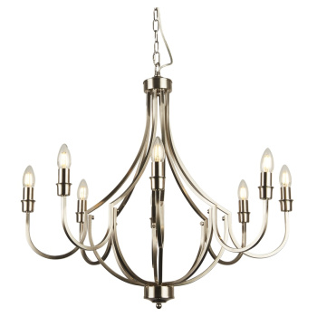 Svietidlá Searchlight - Lodge 8Lt Pendant - Satin Silver Metal | KÓD: 82918-8SS