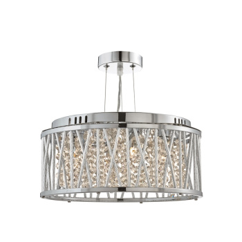 Svietidlá Searchlight - Elise 3Lt Pendant to Semi-Flush - Chrome Metal & Crystal | KÓD: 8333-3CC