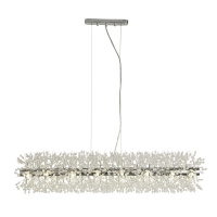Sunburst 16Lt Bar Pendant - Chrome Metal & Glass Beads - 83420-16CC 83420-16CC
