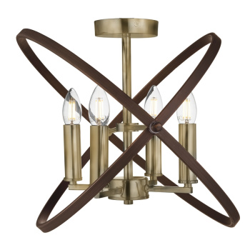 Svietidlá Searchlight - Hoopla 4Lt Semi-Flush - Bronze Metal | KÓD: 8344-4BZ