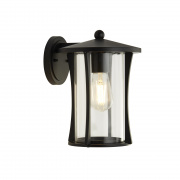 OUTDOOR 1LT WALL/PORCH LIGHT - BLACK WITH CLEAR GLASS DIFFUSER