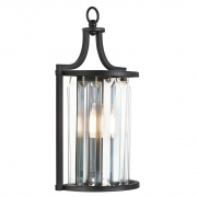 VICTORIA 1LT WALL LIGHT, BLACK WITH CRYSTAL GLASS