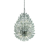 Peacock 20Lt Pendant - Chrome Metal & Crystal - 86012-20CC 86012-20CC