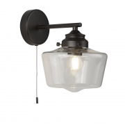 School House Wall Light - Silver & Opal Glass