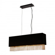 FRINGE 3LT PENDANT, BLACK SHADE WITH GOLD CHAIN