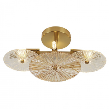 Svietidlá Searchlight - Wagon Wheel 6Lt Wall/Flush- Bronze Metal, Clear, Amber Glass | KÓD: 88210-6BZ
