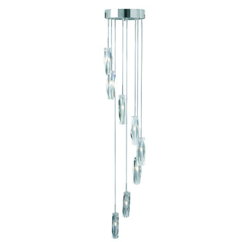 Svietidlá Searchlight - Sculptured Ice Multi-Drop Pendant - Chrome & Glass | KÓD: 888-8