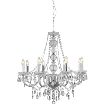Svietidlá Searchlight - Marie Therese  8Lt Pendant - Clear Glass & Acrylic | KÓD: 8888-8CL