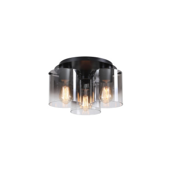 Svietidlá Searchlight - Sweden 3LT Flush - Matt Black & Smoked Glass | KÓD: 88911-3BK