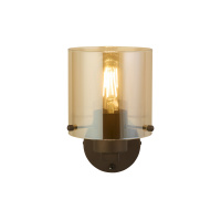 Sweden 1Lt Wall Light - Mocha Metal & Amber Glass - 88912-1MO 88912-1MO