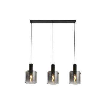 Svietidlá Searchlight - Sweden 3Lt Bar Pendant - Black Metal & Smoked Ombre Glass | KÓD: 88912-3BK