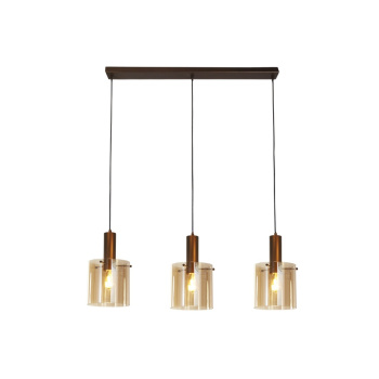 Svietidlá Searchlight - Sweden 3Lt Bar Pendant - Mocha Metal & Amber Glass | KÓD: 88912-3MO
