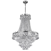 Versailles 9Lt Chandelier - Chrome Frame & Crystal