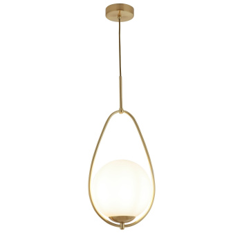 Svietidlá Searchlight - Avalon  Pendant  - Gold Metal & Opal Glass | KÓD: 9171-1GO