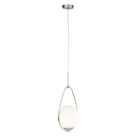 Avalon  Pendant  - Satin Silver Metal & Opal Glass - 9171-1SS 9171-1SS