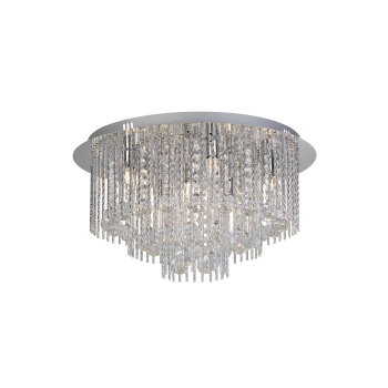 Svietidlá Searchlight - Beatrix 8Lt Flush - Chrome Metal & Crystal | KÓD: 9198-8CC