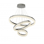 CIRCLE LED 2 OVAL RING CEILING PENDANT, CHROME, CLEAR CRYSTAL