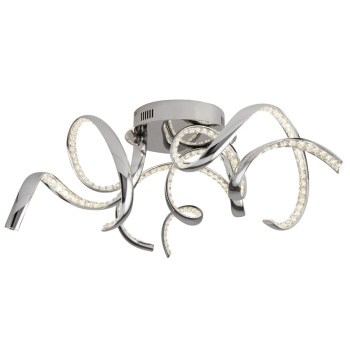 Svietidlá Searchlight - Twirls LED Flush- Chrome & Clear Crystal | KÓD: 9233-3CC