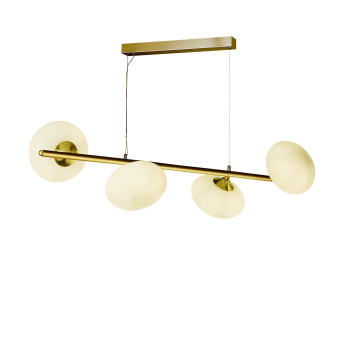 Svietidlá Searchlight - Pebble 4Lt Bar Pendant - Gold Metal & Opal Glass | KÓD: 94041-4GO