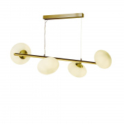 Pebble 3Lt Floor Lamp - Gold & White Oval Glass