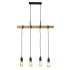 Barn 6Lt Pendant  - Wood & Black Metal