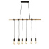 Woody 4Lt Bar Pendant - Wood & Black Metal