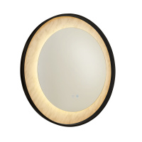 Luxo LED Mirror, Matt Black Metal with Marble Effect - 96060BK 96060BK