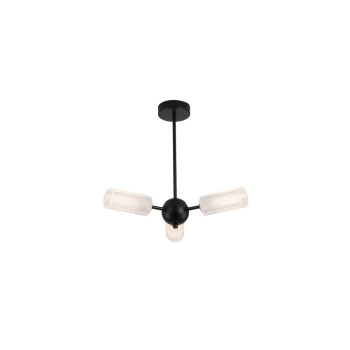 Svietidlá Searchlight - Cosmic 3Lt Semi-flush Black Metal with Textured Acrylic | KÓD: 96503-3BK