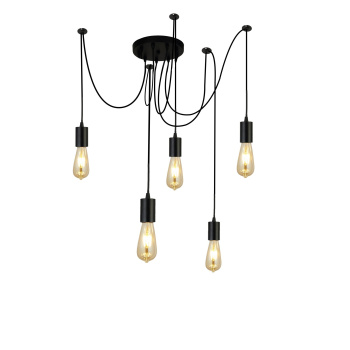 Svietidlá Searchlight - Squiggle 5Lt Pendant - Black Metal & Cables | KÓD: 9665-5BK