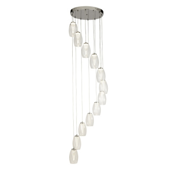 Svietidlá Searchlight - Cyclone 12Lt Pendant - Chrome & Clear Glass | KÓD: 97291-12CL