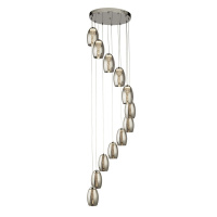 Cyclone 12Lt Multi-Drop Pendant- Chrome Metal & Smoked Glass - 97291-12SM 97291-12SM