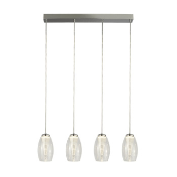 Svietidlá Searchlight - Cyclone 4Lt Bar Pendant - Chrome & Clear Glass | KÓD: 97292-4CL