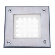 LED OUTDOOR&INDOOR  RECESSED WALKOVER SQUARE STAINLESS STEEL  - WHITE LED