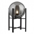 BLACK AND CHROME FLOOR LAMP WITH BRUSHED BLACK CHROME SHADE