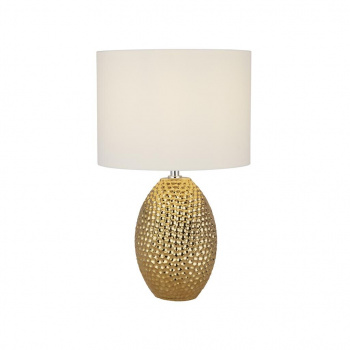Svietidlá Searchlight - Nadine Table Lamp - Gold Ceramic & Cream Fabric Shade | KÓD: EU1034-1GO