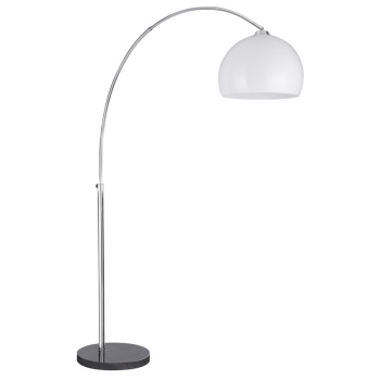 Svietidlá Searchlight - Arcs Floor Lamp - Chrome, Black Marble Base & White Shade | KÓD: EU1037CC