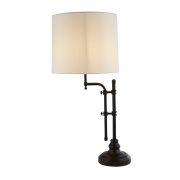 Munich Adjustable Table Lamp - Matt Black Metal & Linen