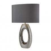 ETHAN TABLE LAMP WITH MARBLE BASE, GOLD WITH BLACK DRUM SHADE, GOLD INTERIOR