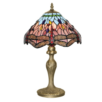 Svietidlá Searchlight - Dragonfly Table Lamp - Antique Brass & Stained Glass | KÓD: EU1287