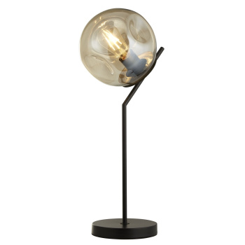 Svietidlá Searchlight - Punch Table Lamp - Black Metal & Champagne Punched Glass | KÓD: EU22121-1BK