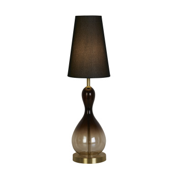 Svietidlá Searchlight - Marakesh 1Lt Table Lamp Satin Brass Metal Black Ombre Glass | KÓD: EU23186BK