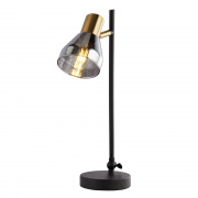 1LT SPOTLIGHT, BLACK AND SATIN BRASS WITH SMOKED GLASS